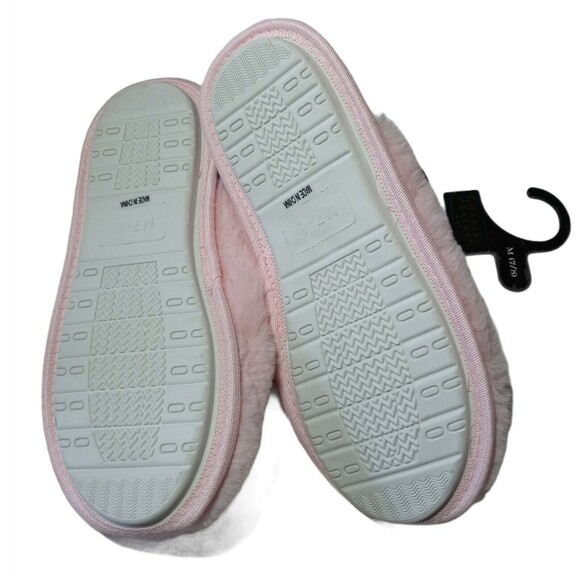 Charles Albert Plush Pink Slippers Size Medium - Picture 3 of 3